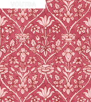 Red and Pink Trumpet Blooms Wallpaper – Elegant Clay Coated Design
