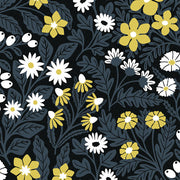 Black Strala Linen/Cotton Fabric - 55.9" Width, 18" x 9" Repeat | SupplyShowroom