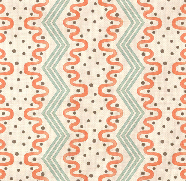 Blue & Orange – Madame Ziggle Fabric | 100% Linen by the Yard | Supply Showroom