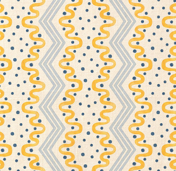 Yellow & Blue – Madame Ziggle Fabric | 100% Linen by the Yard | Supply Showroom
