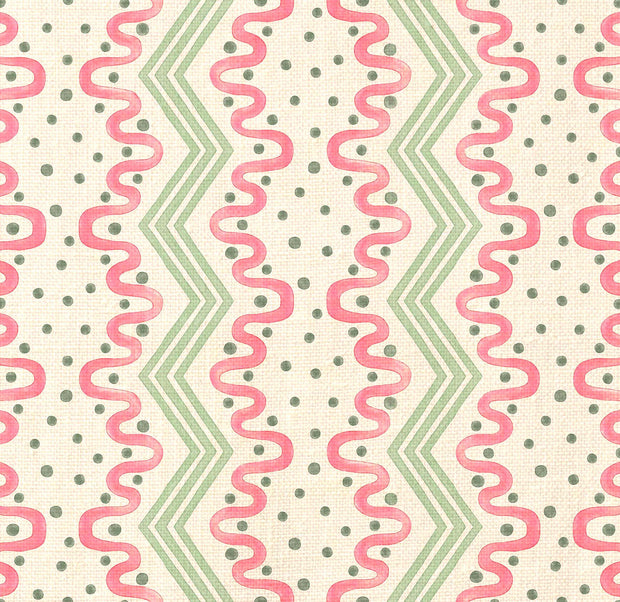 Pink & Green – Madame Ziggle Fabric | 100% Linen by the Yard | Supply Showroom