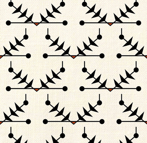 Black – Atomic Trellis Fabric | Linen Blend by the Yard | Supply Showroom
