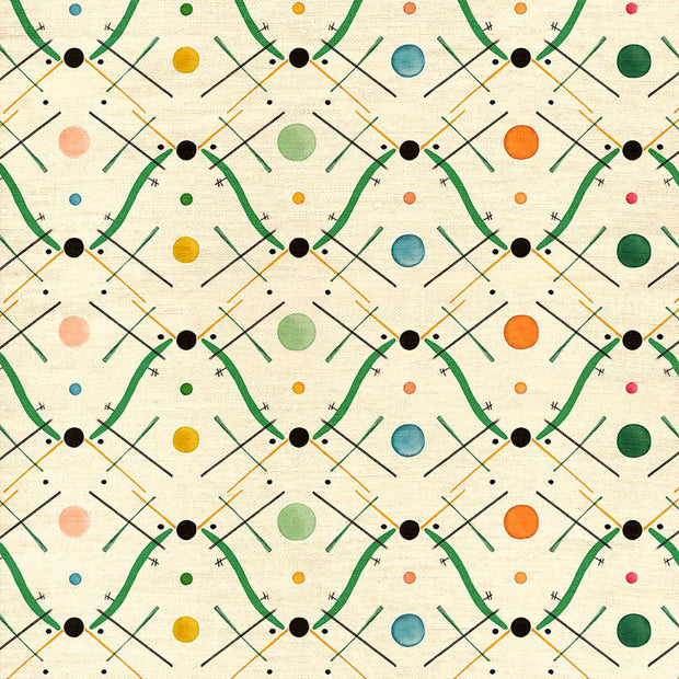 Green - Improvisation #1 Fabric - 100% Linen Premium Quality | Supply Showroom