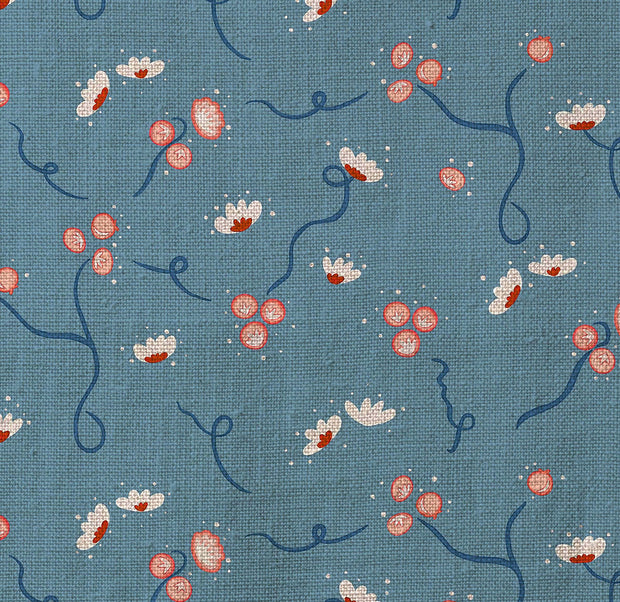 Blue Olivia Fabric | 82% Viscose & 18% Linen | Sold by the Yard | Supply Showroom