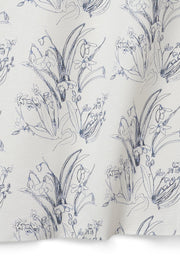 Cobalt - F | Blueprint Flower Cobalt Fabric by the Yard | Natural Linen/Cotton