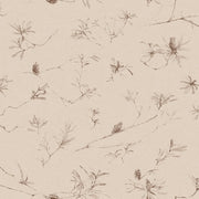 Sepia Coastal Banksia Fabric – 100% Linen, 59" Width, 56" x 27.6" Repeat