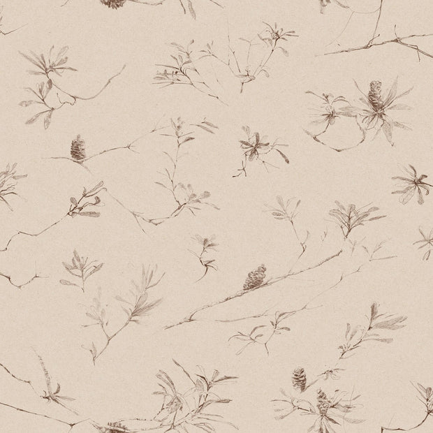 Sepia Coastal Banksia Fabric – 100% Linen, 59" Width, 56" x 27.6" Repeat