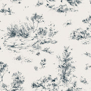 Quill Blue Dunes Fabric – 100% Linen, 59" Width, 56" x 27.6" Repeat