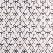 Charcoal Honey Bees Fabric – Linen Cotton, 140cm, 18"x25.2" Repeat