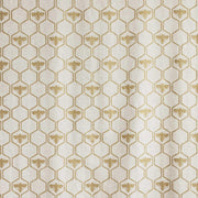 Gold Honey Bees Fabric – Linen Cotton, 140cm, 18"x25.2" Repeat