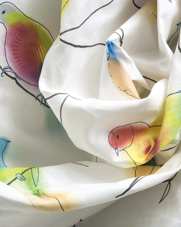 Fruit Doves Fabric in Palau | 54” Width, 54” x 31” Repeat – 50/50 Belgian Cotton Linen