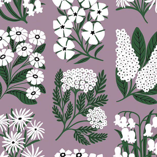 Mauve Freida Linen/Cotton Fabric - 55.9" Width, 18" x 23.5" Repeat | SupplyShowroom