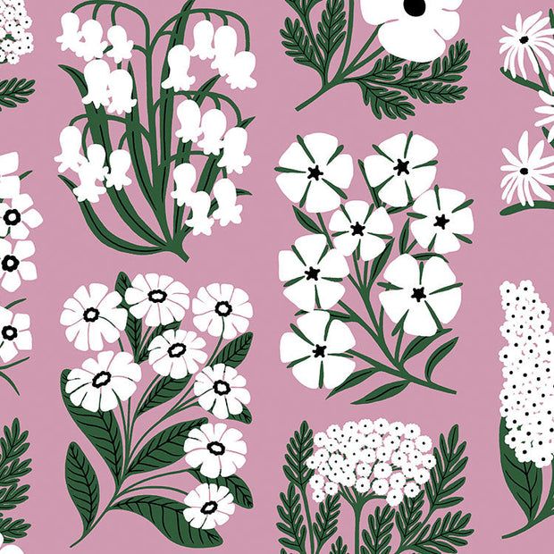 Rose Freida Linen/Cotton Fabric - 55.9" Width, 18" x 23.5" Repeat | SupplyShowroom