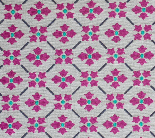 Magenta - Floral Medallion Woven Fabric - Premium Quality | Supply Showroom