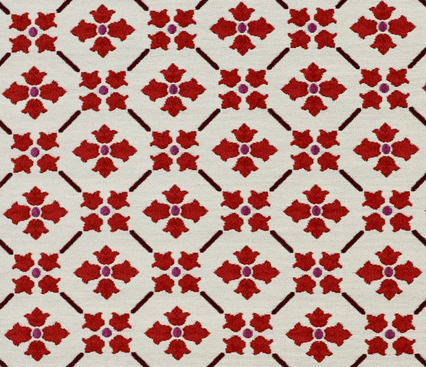 Scarlet - Floral Medallion Woven Fabric - Premium Quality | Supply Showroom