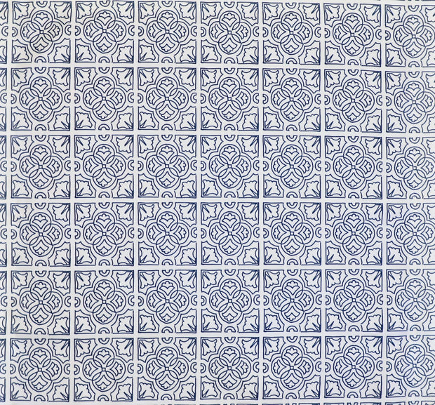 Indigo - Irish Tile Fabric | 100% Solution Dyed Poly | 54” Width