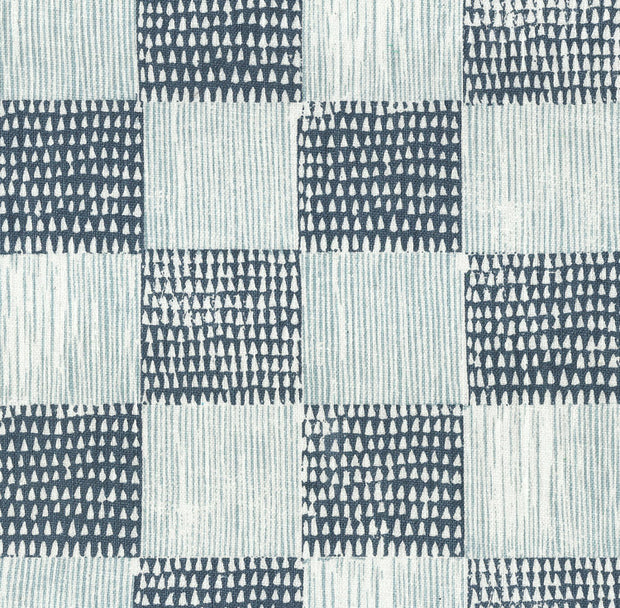 Navy/Cornflower Guinea Plaid Fabric – 100% Linen, 54" Wide | Supply Showroom
