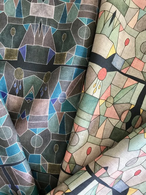 Prism on Natural Stained Glass Fabric – 54" Wide | Supply Showroom