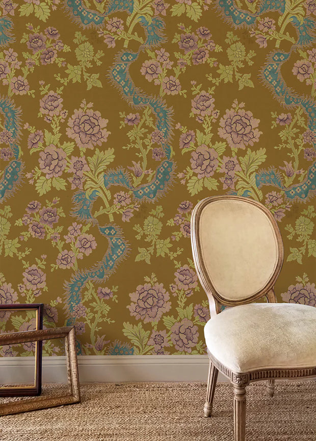 Aqua de Jardin Wallpaper – Joie de Vivre | Non Woven Fibre Yard