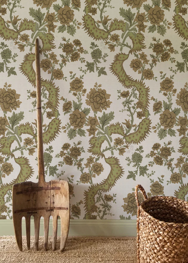 Sage Wallpaper – Joie de Vivre | Non Woven Fibre by the Yard