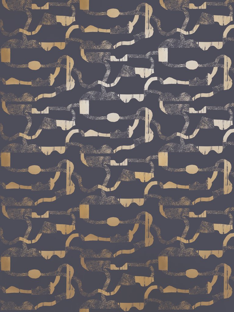 Strada Paper Gold on Charcoal La Strada Wallpaper – Elegant Pattern Decor – SUPPLY ...
