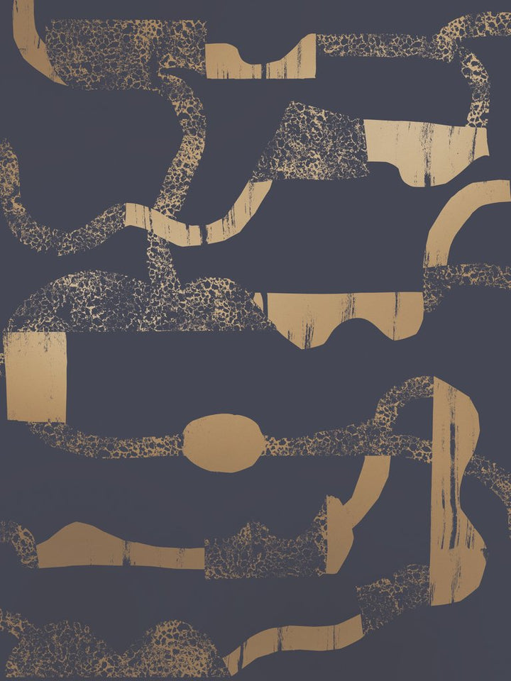 Strada Paper Gold on Charcoal La Strada Wallpaper – Elegant Pattern Decor – SUPPLY ...