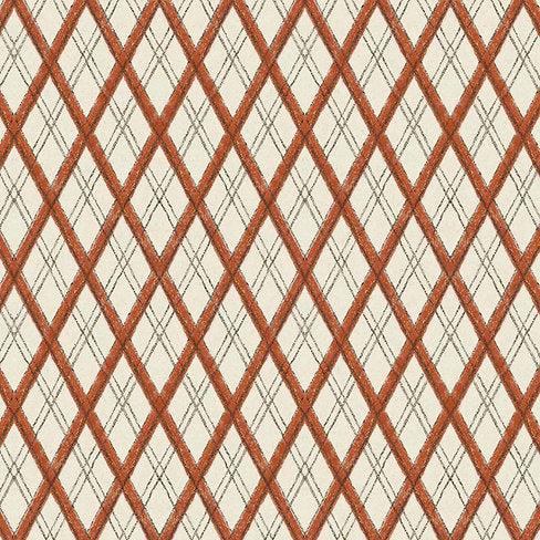 Rusty Orange – Little Lattice Fabric | Vis/ Linen Blend | Supply Showroom