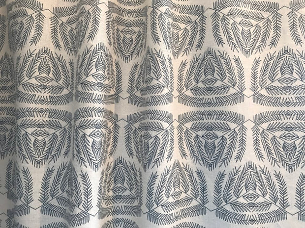 Midnight on Natural Native Fern Fabric – 54" Wide | Supply Showroom