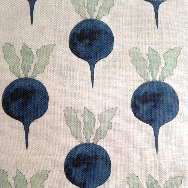 Indigo on Heavy Oyster Radish Fabric – 54" Wide Linen, Sold by the Yard