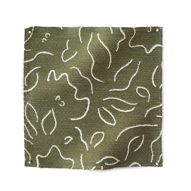 Olive Sarah Louise Fabric | Reversible Cotton Linen | 140cm Width