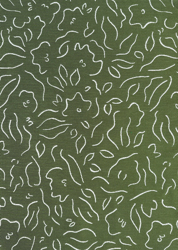 Olive Sarah Louise Fabric | Reversible Cotton Linen | 140cm Width