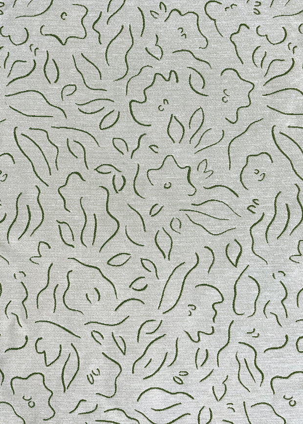 Olive Sarah Louise Fabric | Reversible Cotton Linen | 140cm Width