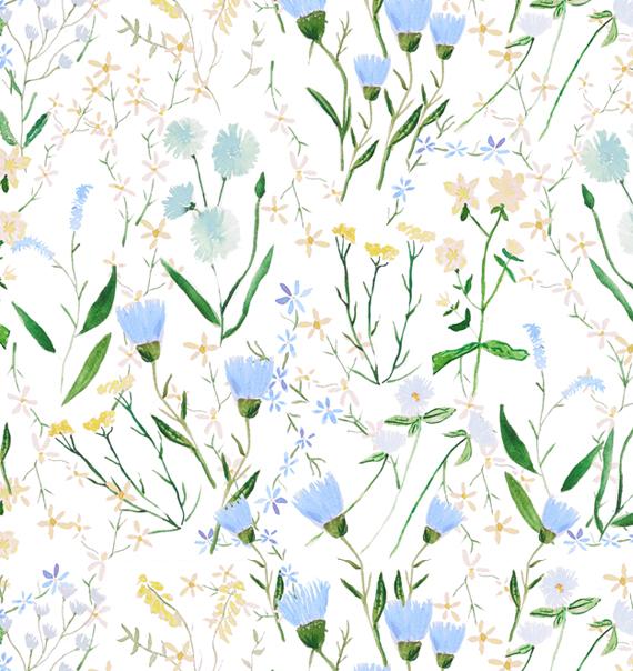 Periwinkle Spring Wildflower Wallpaper – Non Woven – SUPPLY Showroom