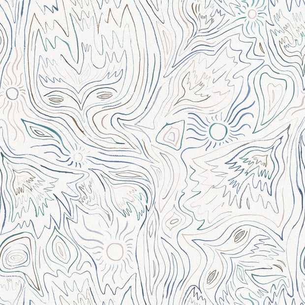 Winter Sunbird 100% Linen Fabric - 59" Width, 28" x 28" Repeat | SupplyShowroom