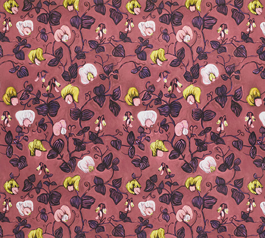 Rose Sweet Pea Wallpaper – Sold by Yard | 6–8 Week Lead Time