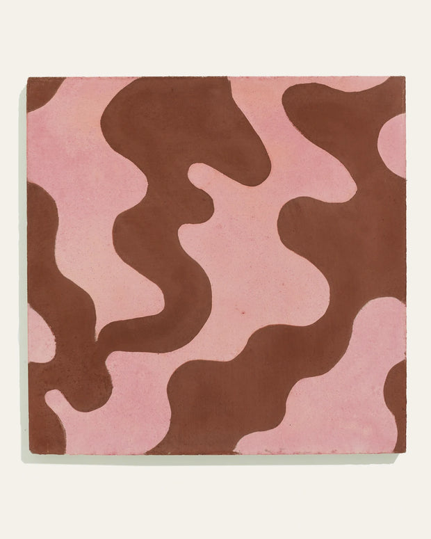 Pink & Burgundy Cement Square Tile
