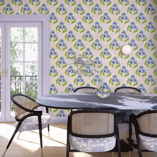 Lavender & Cornflower Wallpaper by Thistle | 27” Clay Coated Roll