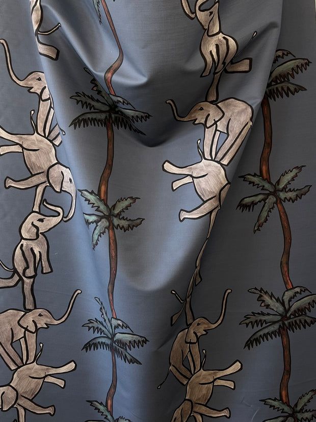Dusty Blue Totem Tunis Fabric - Linen Cotton Blend - Premium Quality | Supply Showroom